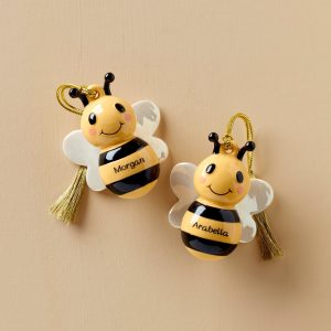 Personalized Bees 2-Piece Ornament Set