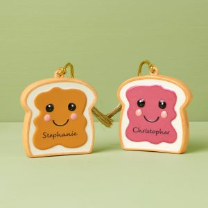 Personalized  2-Piece Peanut Butter & Jam Ornament Set