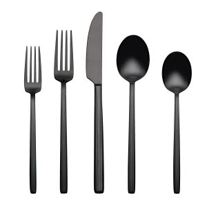 Dean Black Satin 20 Piece Flatware Set