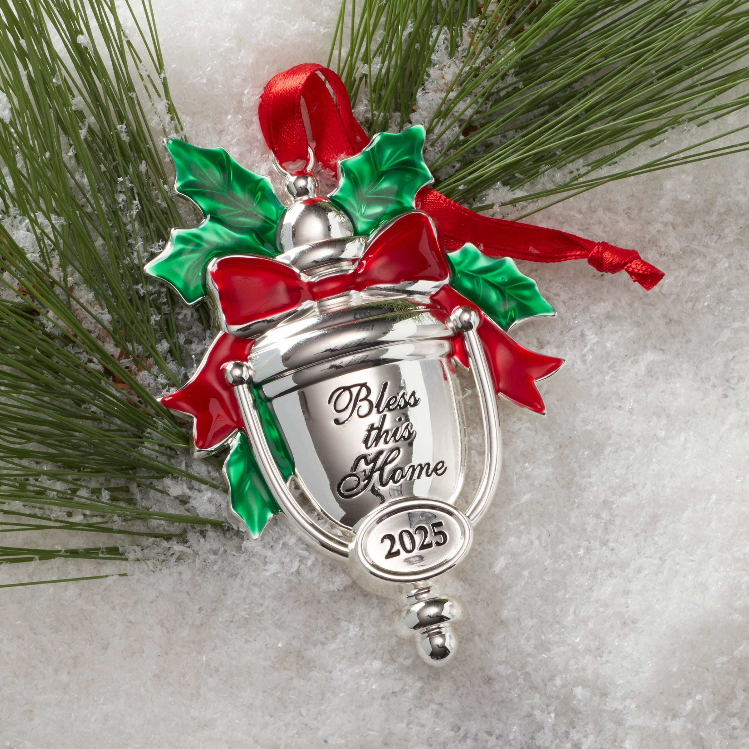 2025 Bless This Home Silverplate Ornament - Image 2