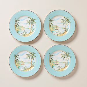 British Colonial Tradewind Accent Plates - Set of 4