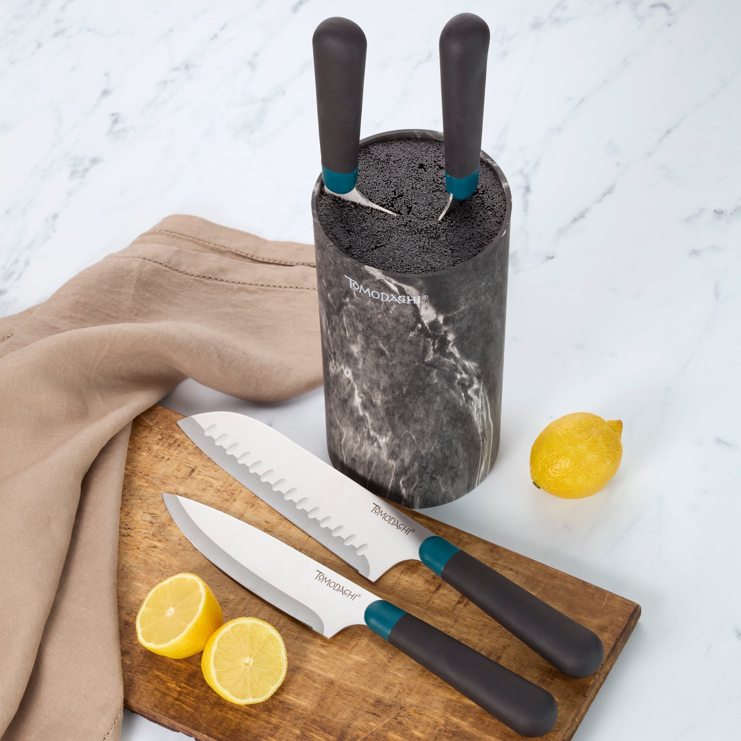 Keen Black Marble 5 Piece Cutlery Bristle Block Set - Image 4