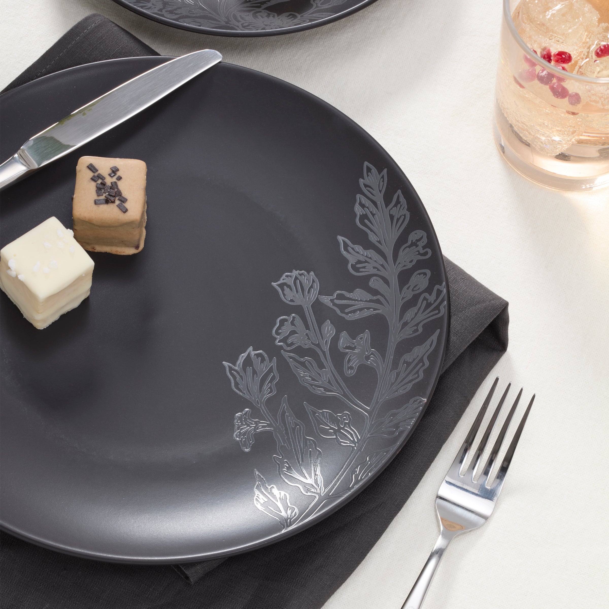 Roseto Charcoal 12-Piece Dinnerware Set - Image 4