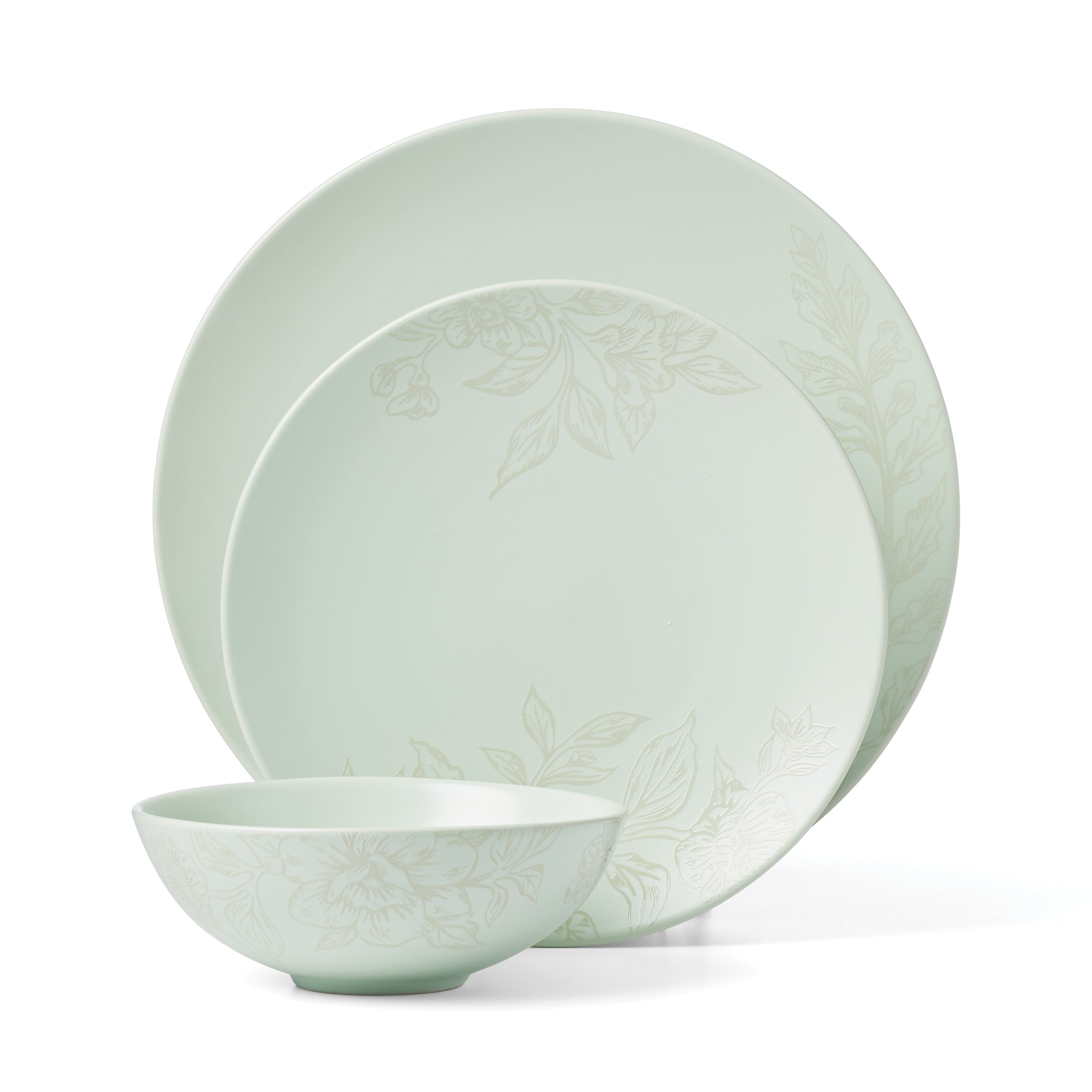 Roseto Soft Sage 12-Piece Dinnerware Set - Image 2