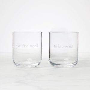 This Rocks & You're Neat Double Old Fashion Glasses - Set Of