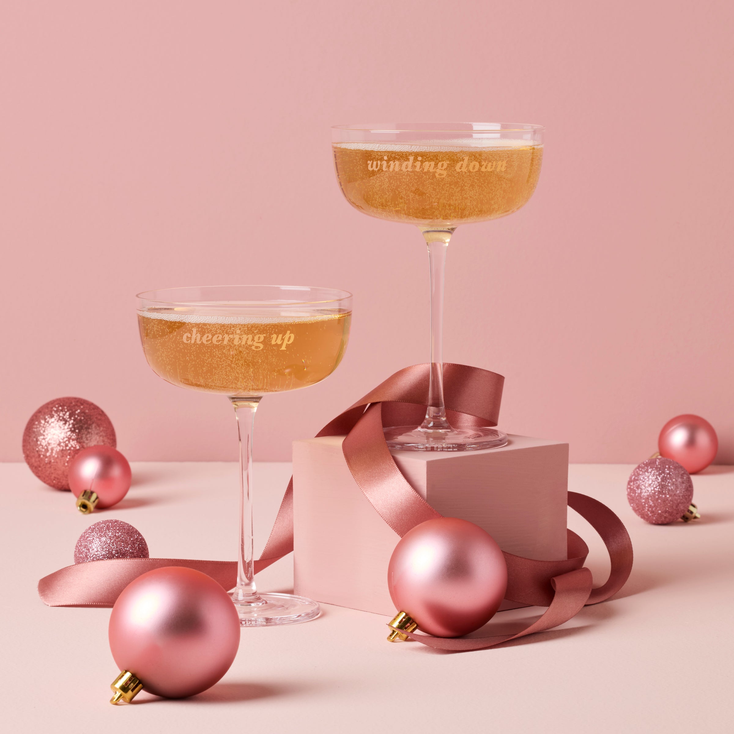 Winding Down & Cheering Up Coupe Glasses - Set Of 2 - Image 2