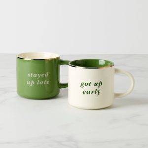 Two of a Kind Got Up Early & Stayed Up Late Mugs - Set of 2