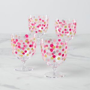 It's Raining Confetti Short Wine Glasses - Set Of 4