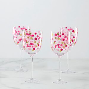 It's Raining Confetti Wine Glasses - Set Of 4