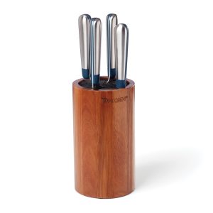 Keen 5 Piece Acacia Bristle Block Cutlery Set