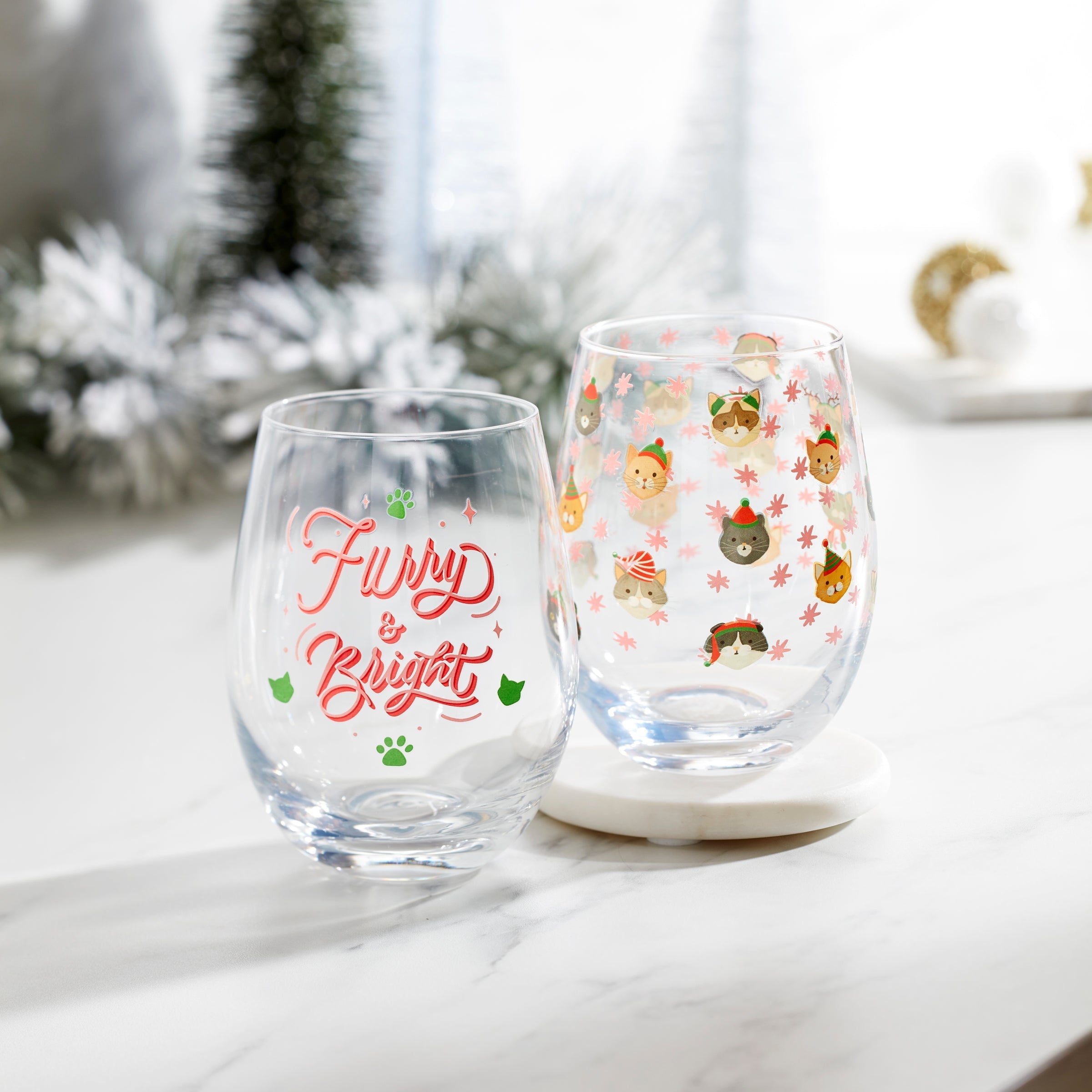 Furry & Bright Wine Glasses - Set Of 2 - Image 2