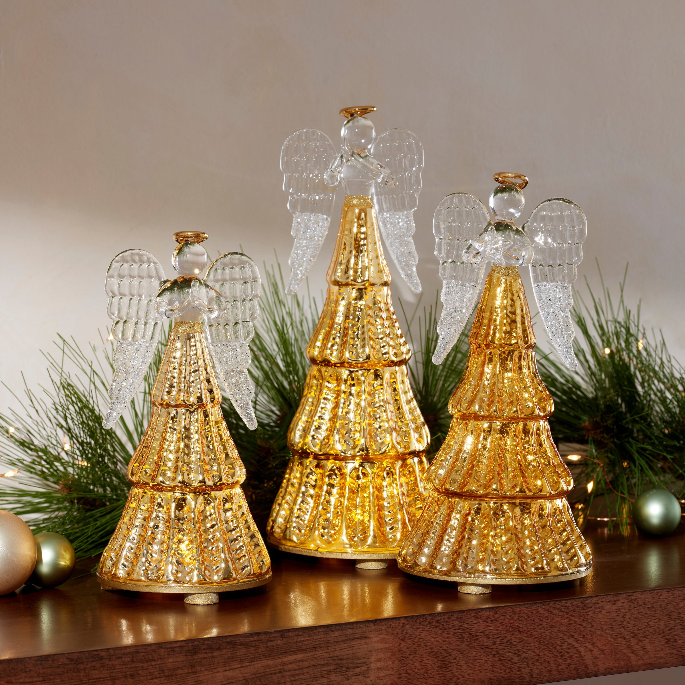 Radiant Light Lit Angel Figurines 3-Piece Set - Image 4