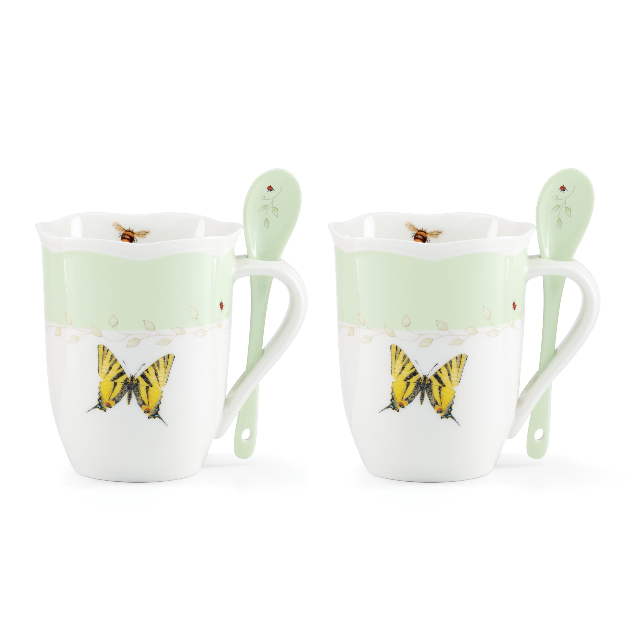 Butterfly Meadow Color Mugs With Spoons - Set of 8 - Image 8