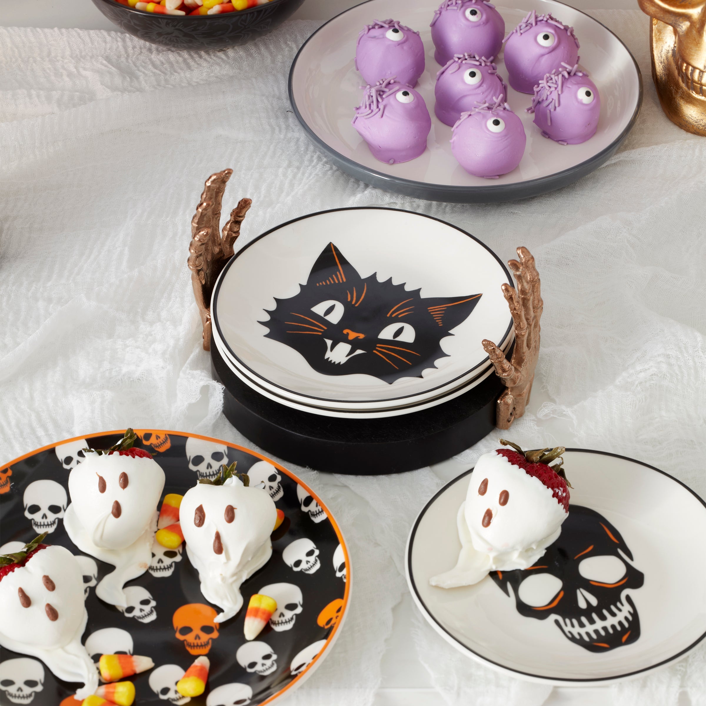 Vintro Halloween Tidbit Plates. Set of 4 - Image 3