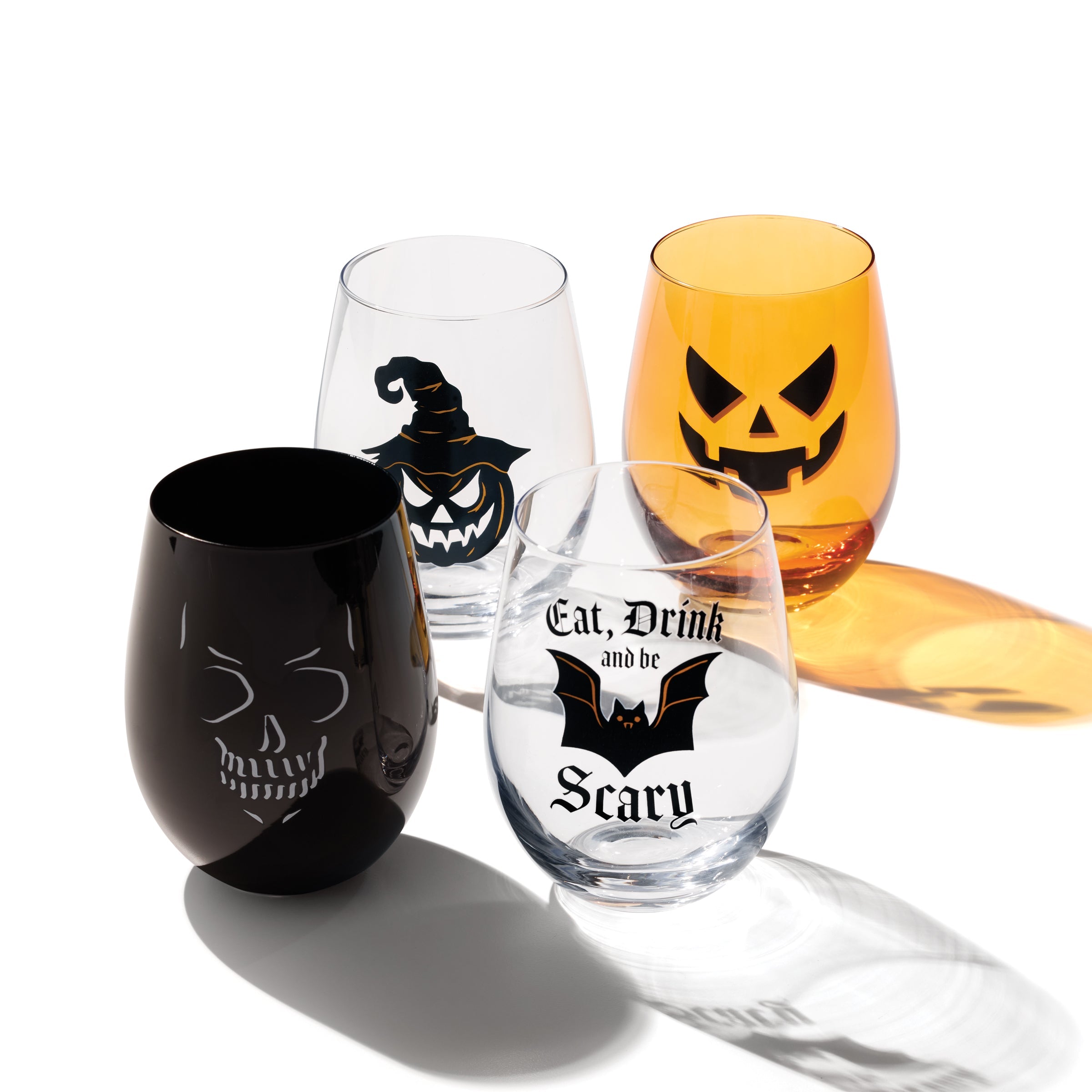 Vintro Halloween Stemless Wine Glasses. Set of 4 - Image 2