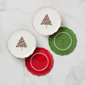 Evergreen Scallop Tidbit Plates - Set of 4