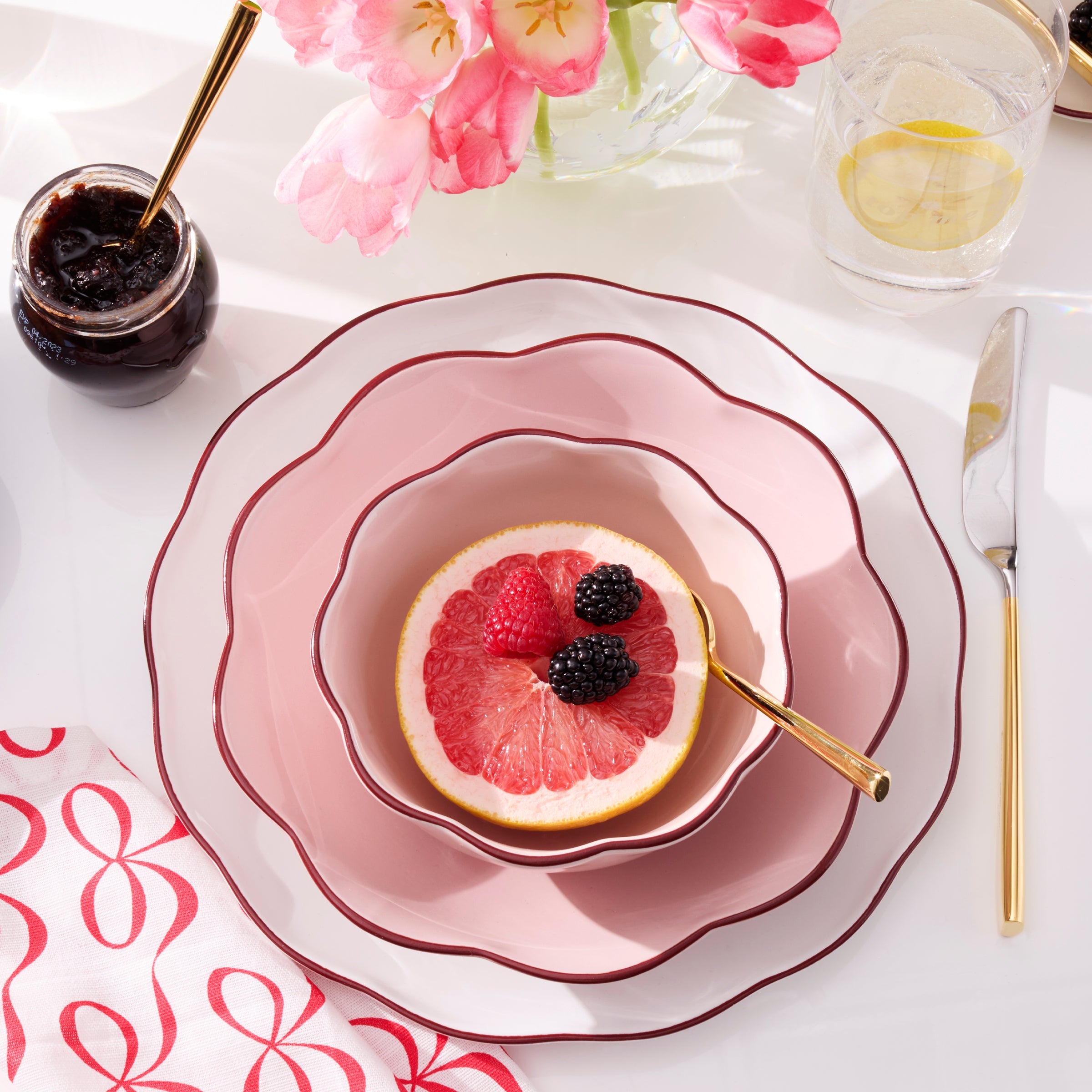 Garden Party Pink 16-Piece Dinnerware Set - Image 4