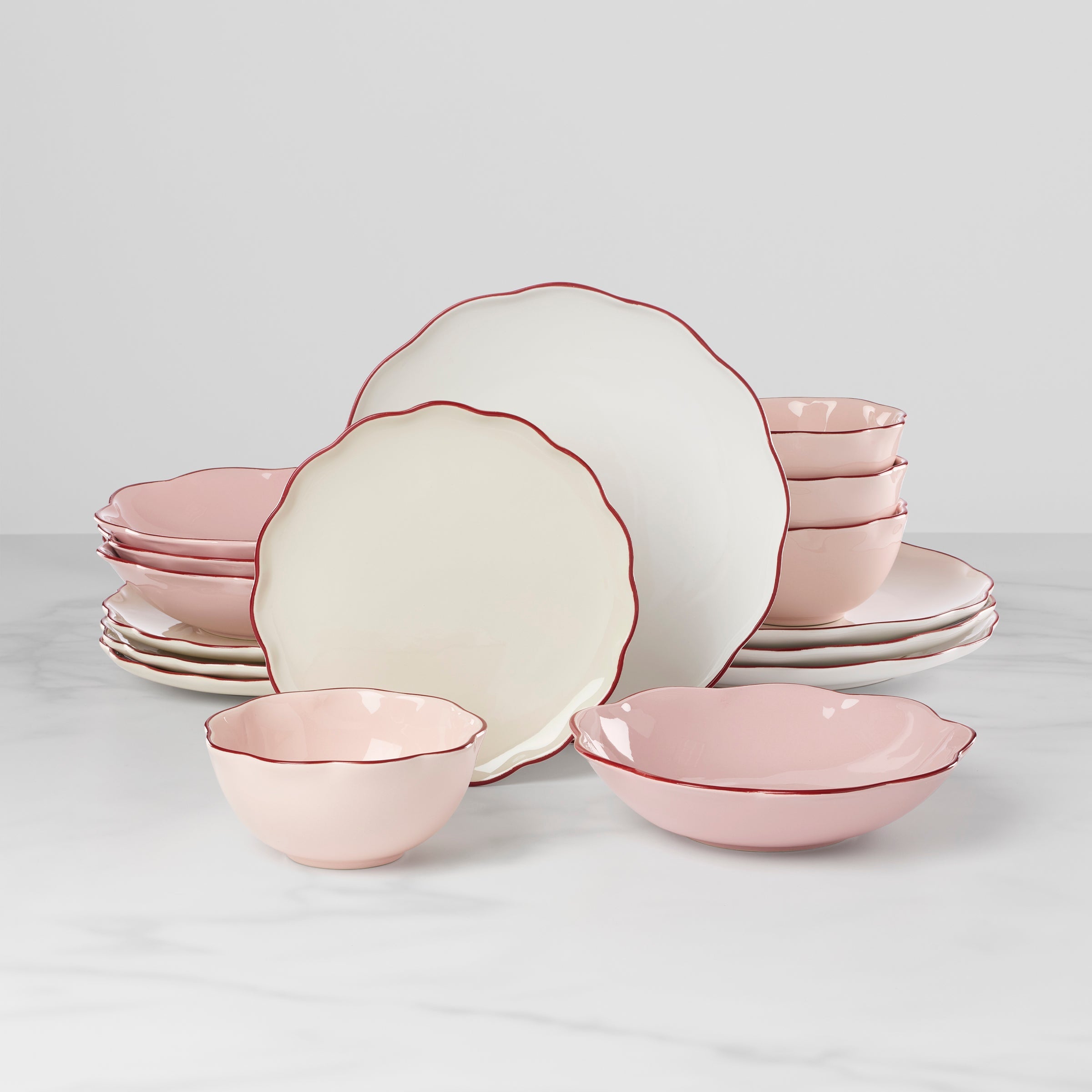Garden Party Pink 16-Piece Dinnerware Set