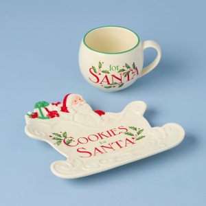 Holiday Cookies & Milk For Santa 2-Piece Set