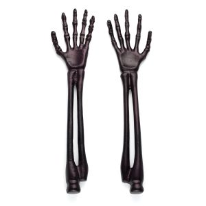 Vintro Halloween Skeleton Black Satin 2 Piece Salad Servers