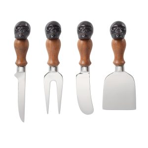 Vintro Halloween Skull Mirror 4 Piece Cheese Set