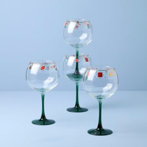 Nutcracker Ballet Balloon Wine Glasses. Set of 4