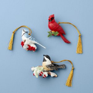 Winter Birds Ornaments - Set Of 3