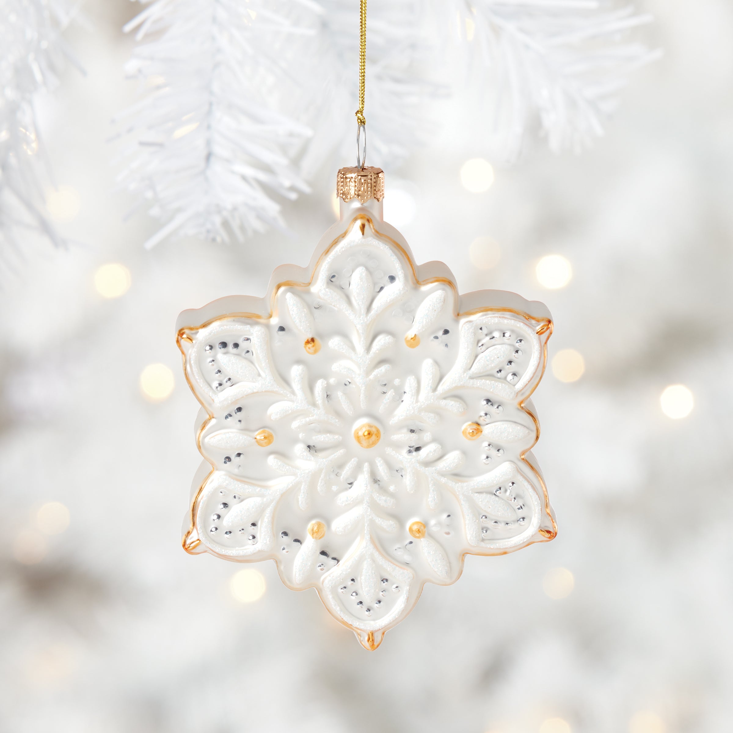 2025 Retro Blown Glass Snowflake Ornament - Image 3