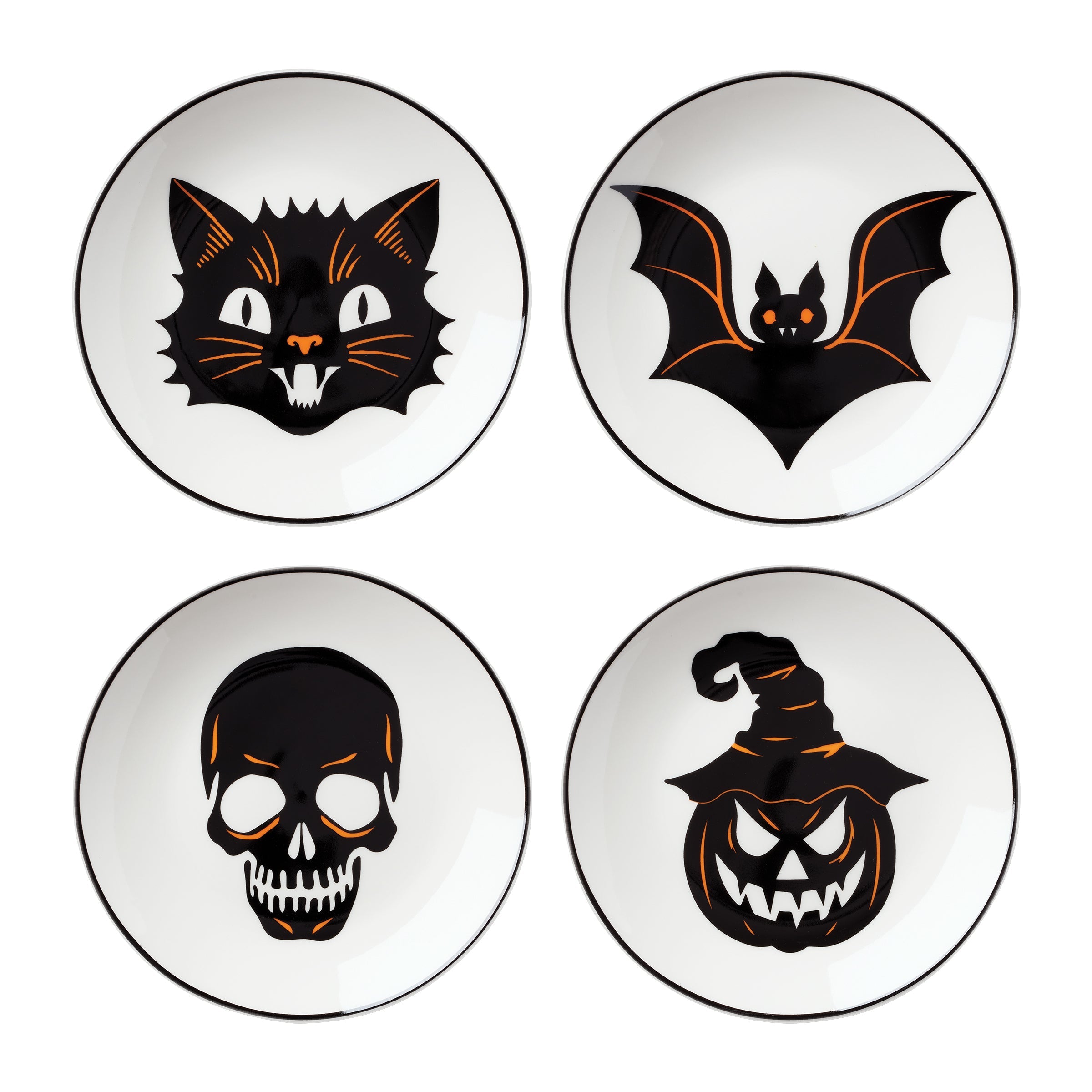 Vintro Halloween Tidbit Plates. Set of 4