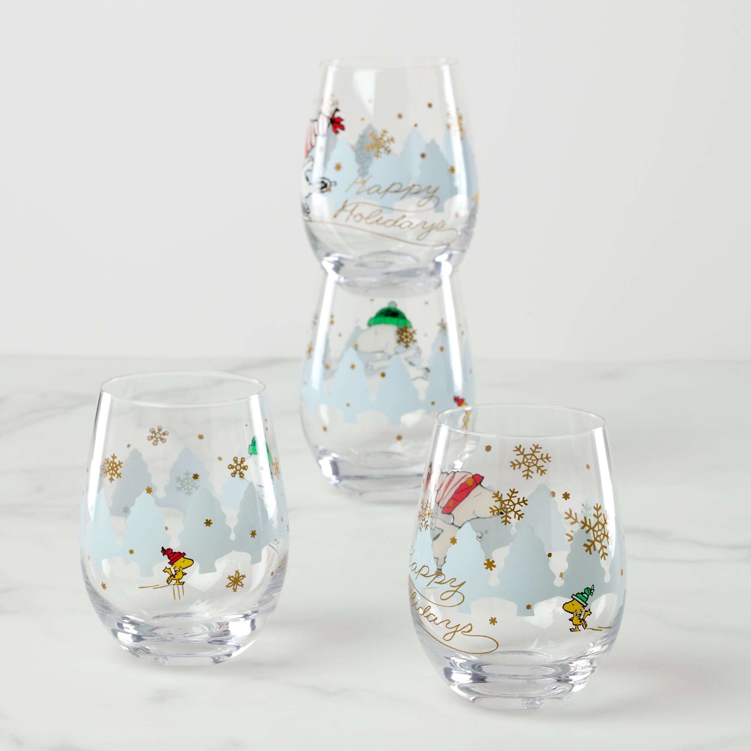 Snoopy Skating Christmas Tumblers - Set Of 4 - Image 2