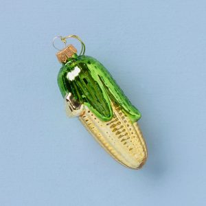 Blown Glass Corn On The Cob Ornament