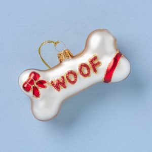 Blown Glass Dog Bone Ornament