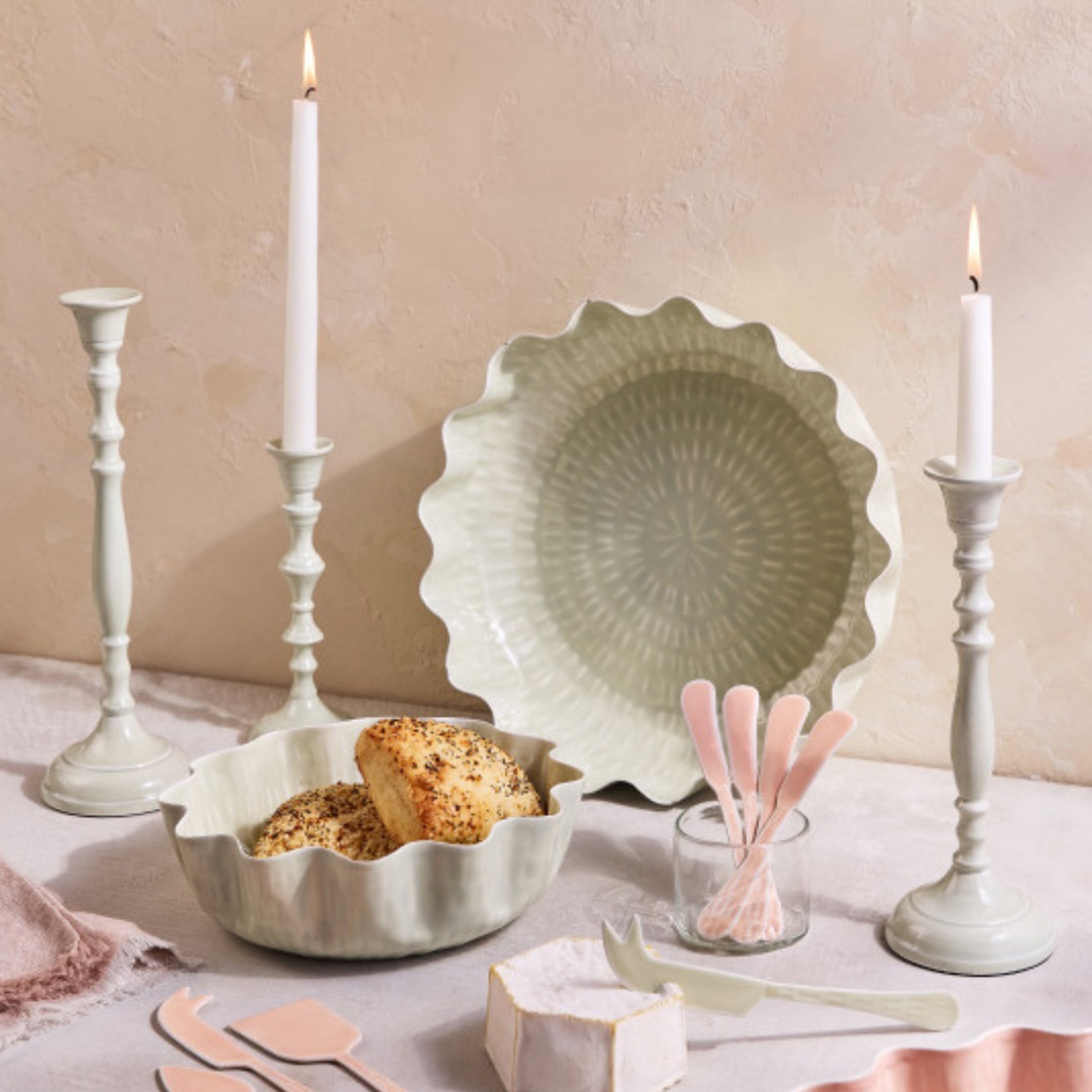 Nera Light Green Candle Holder. Small - Image 2