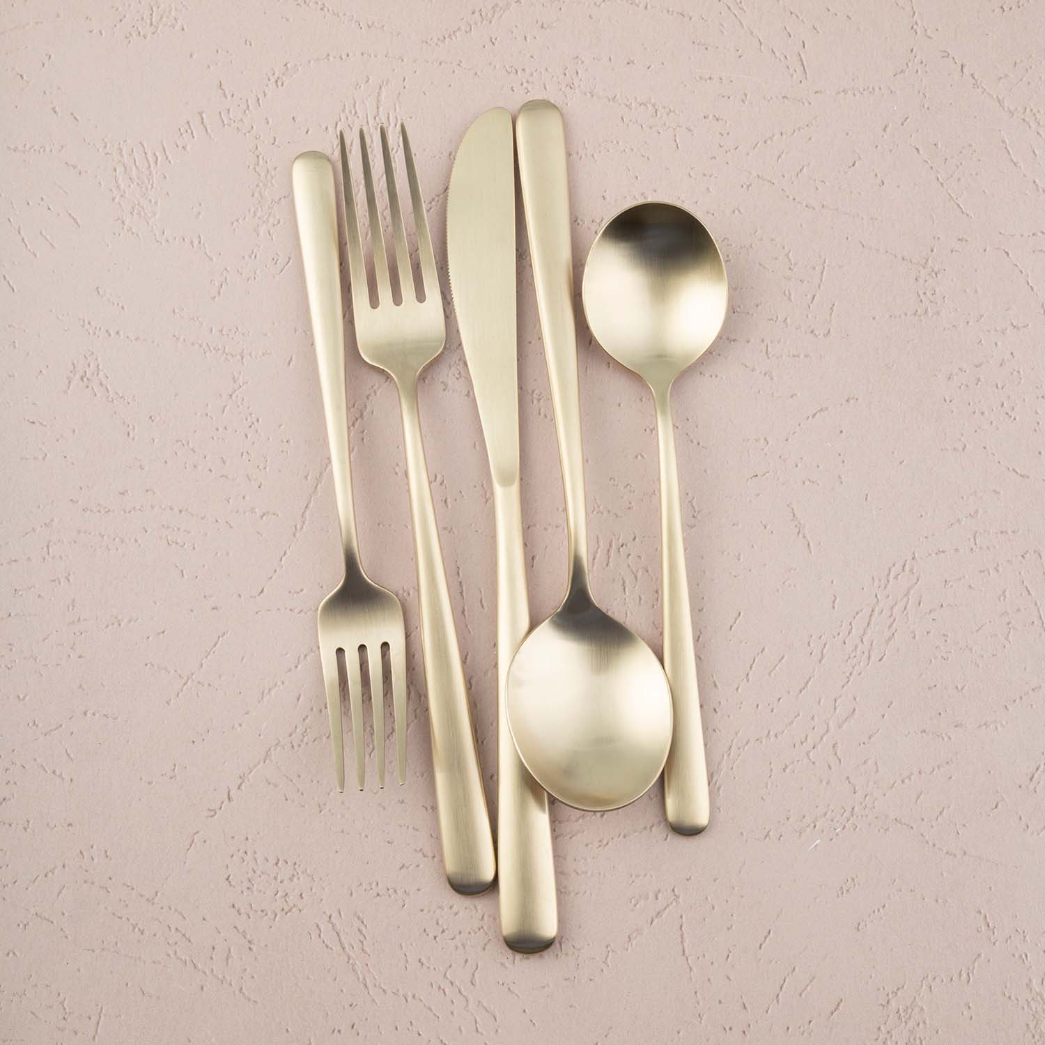 Lorenn Champagne Satin 20 Piece Flatware Set - Image 7