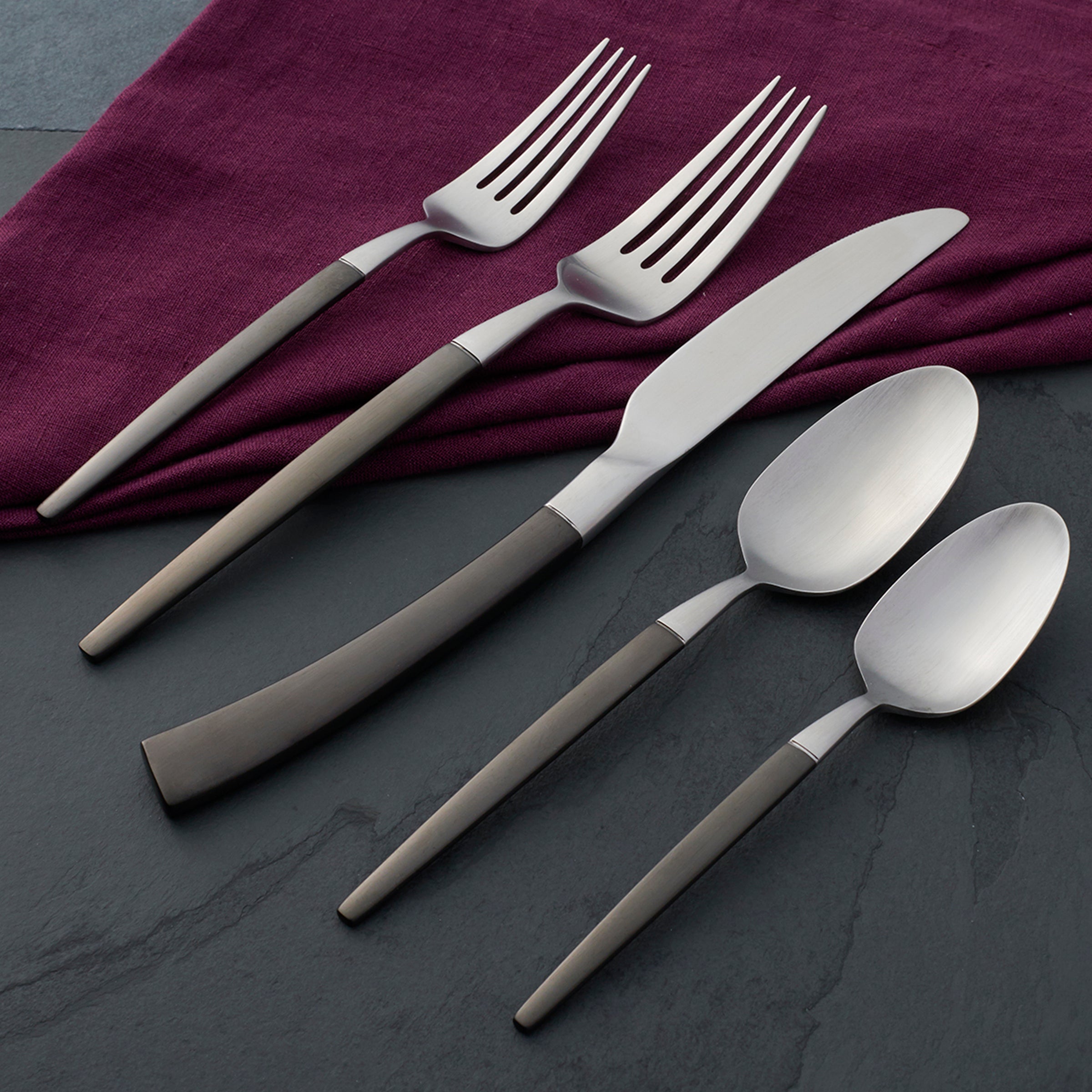 Adjacent Midnight 20 Piece Flatware Set - Image 3
