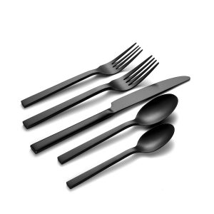 Chefs Table Midnight Matte 20 Piece Flatware Set