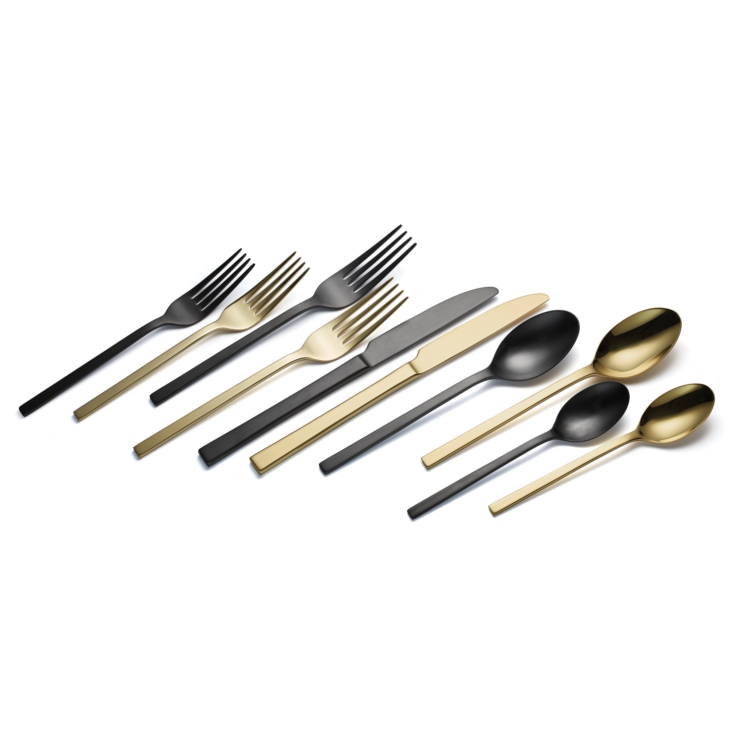 Allay Black Champagne 40 Piece Flatware Set
