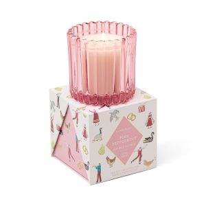 Pink Peppermint 4.5-oz Soy Wax Holiday Candle. Gift Boxed