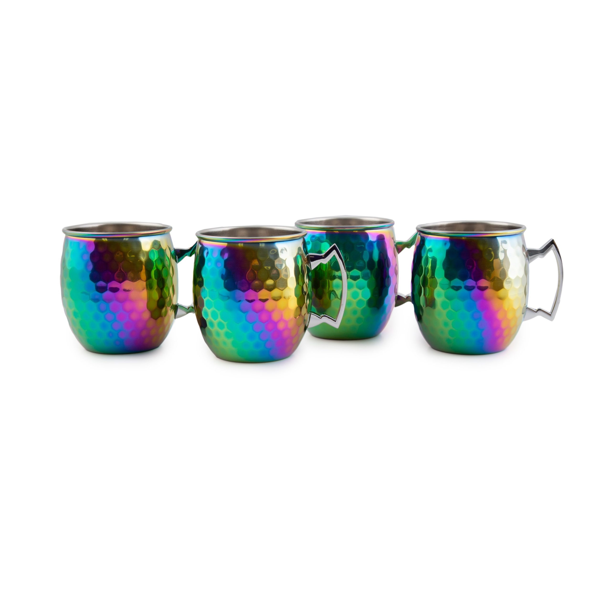 Hammered Rainbow Moscow Mule Mugs - Set Of 4 - Image 3