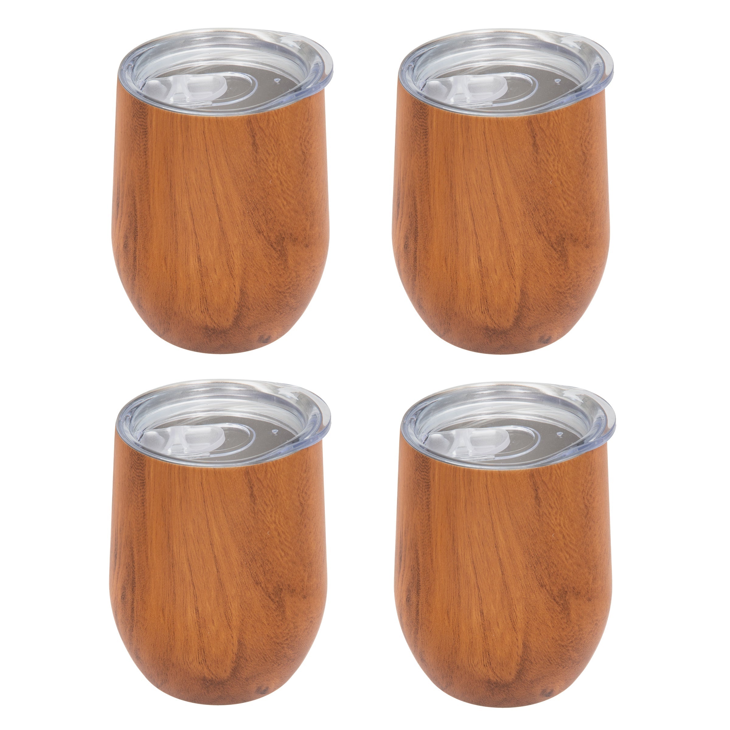 Insulated Woodgrain Wine Tumblers - Set Of 4 - Image 5