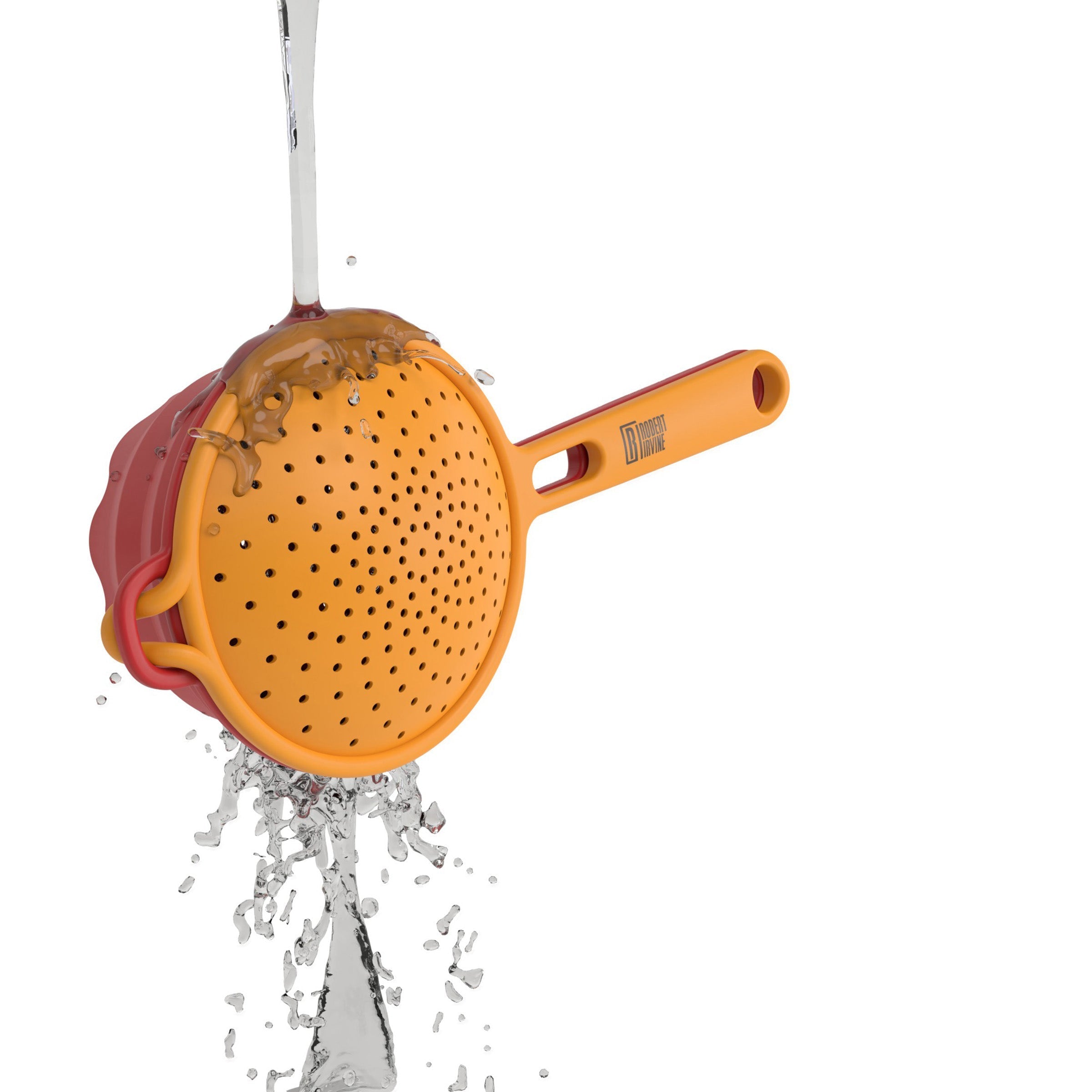 Robert Irvine 2-Piece Silicone Colander Set Orange - Image 5