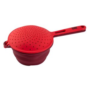 Robert Irvine 2-Piece Silicone Colander Set - Red