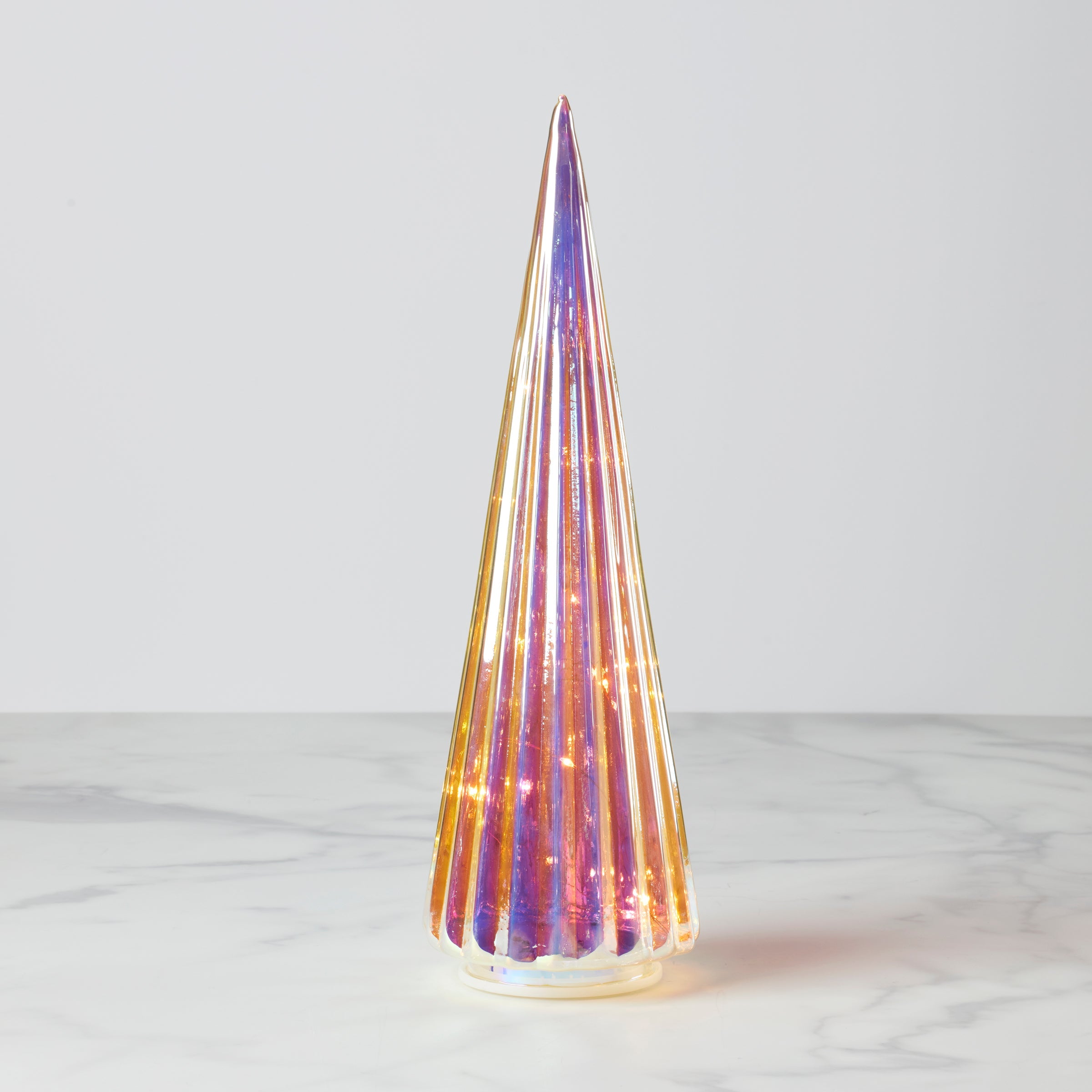 Led Lit Translucent Glass Holiday Tree