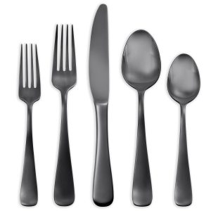 Opera Black Titanium 30 Piece Flatware Kit