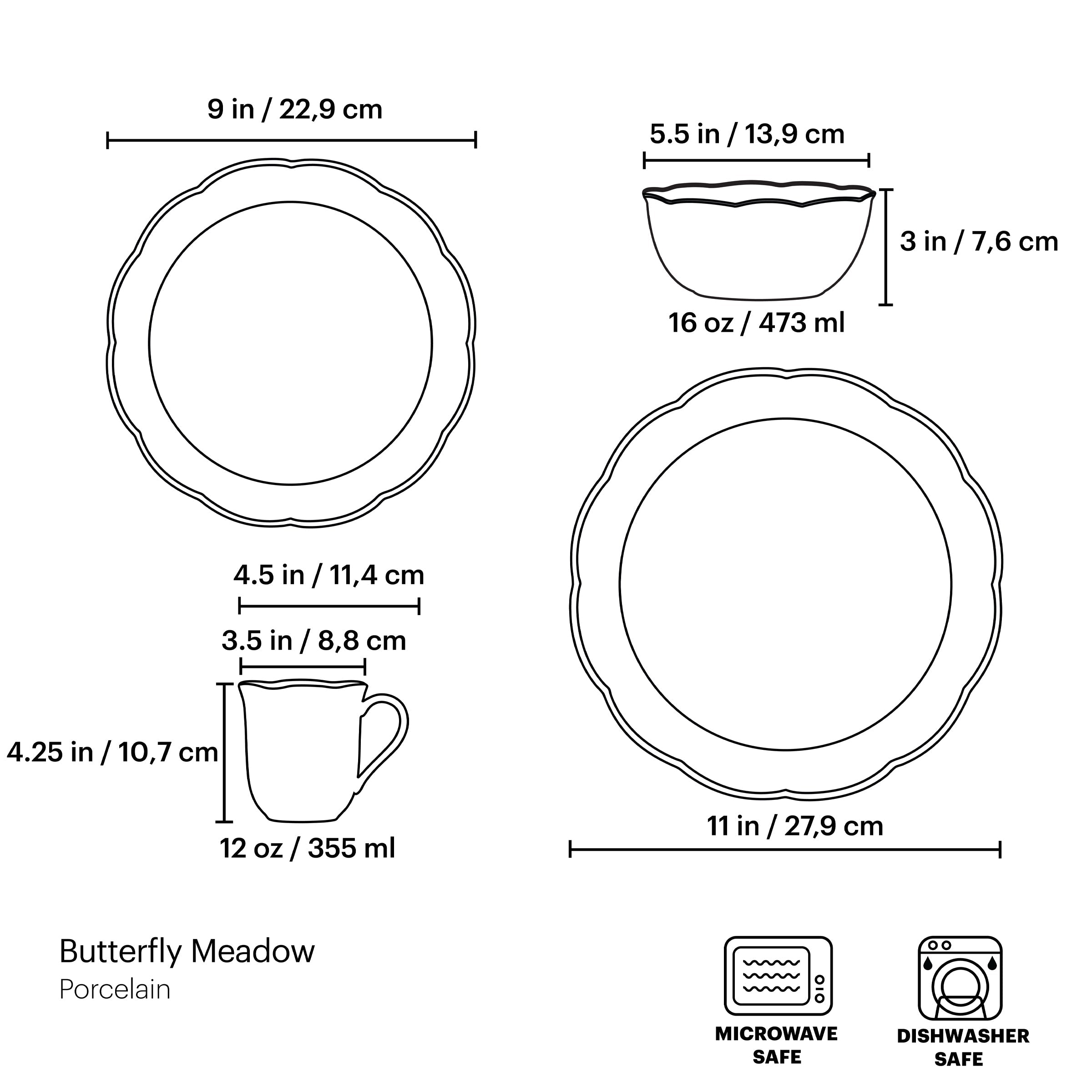 Butterfly Meadow 24-Piece Dinnerware Set - Image 7