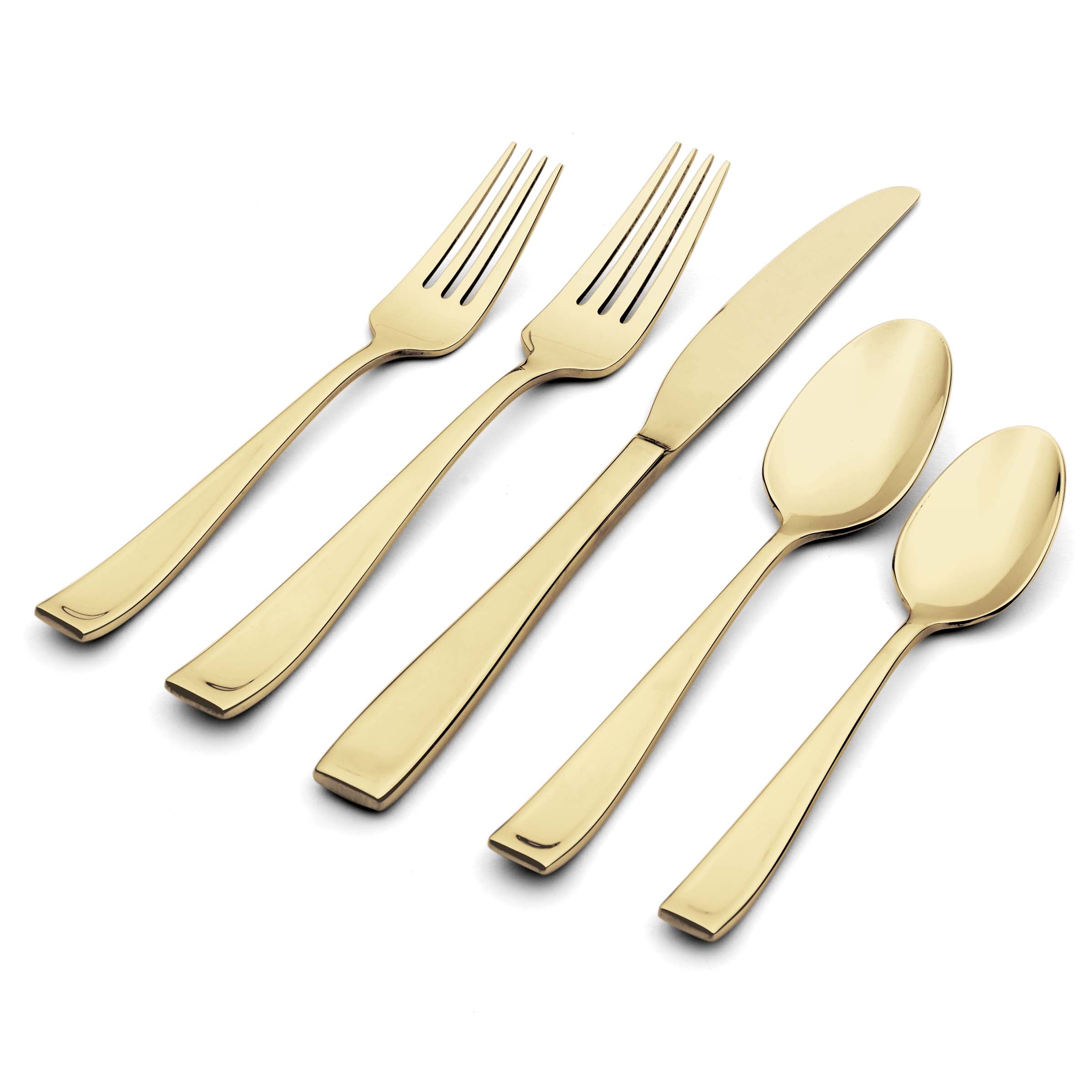 Moda Champagne Satin 20 Piece Flatware Set - Image 4