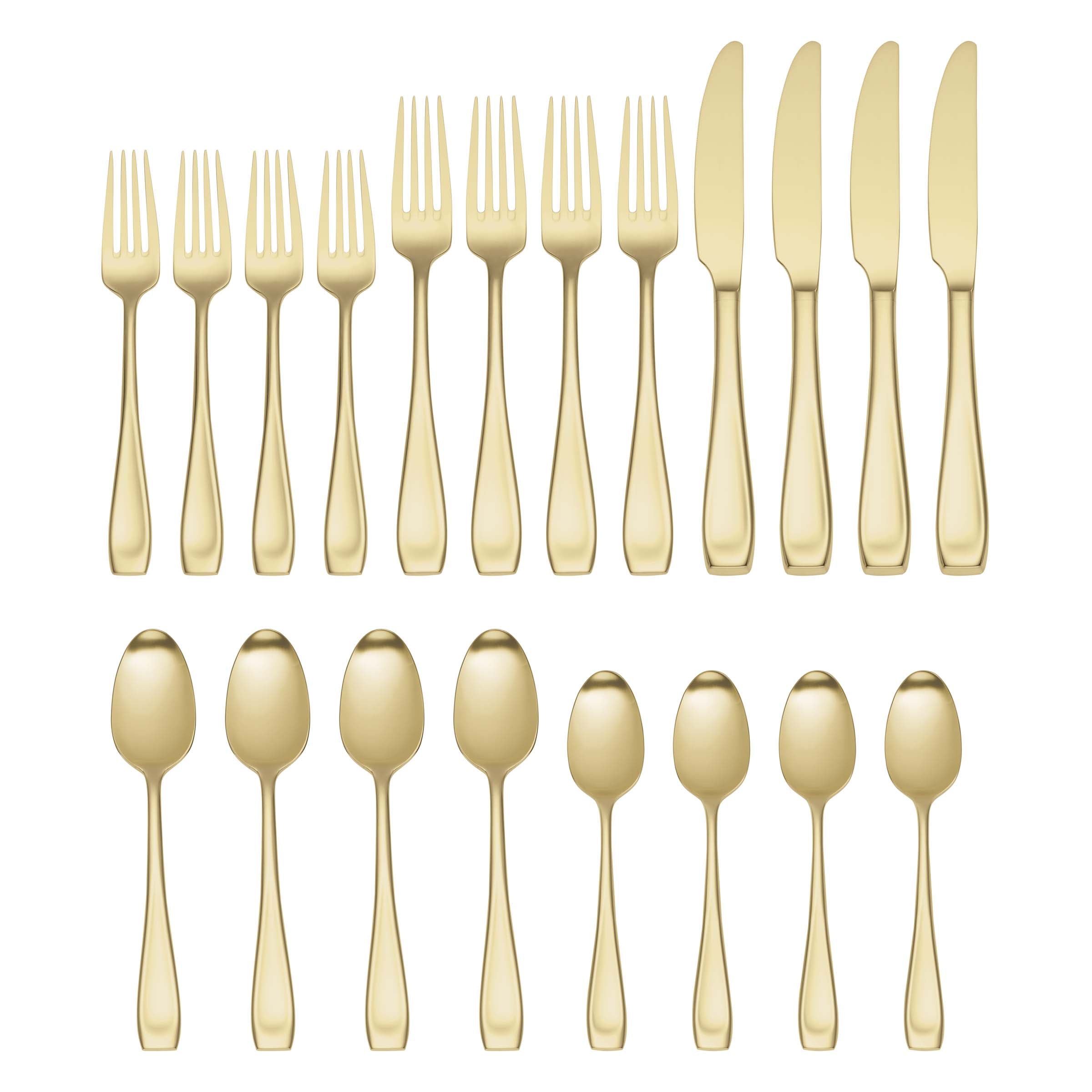 Moda Champagne Satin 20 Piece Flatware Set - Image 3