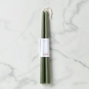 Dipped 12 Taper Candle Pair - Moss