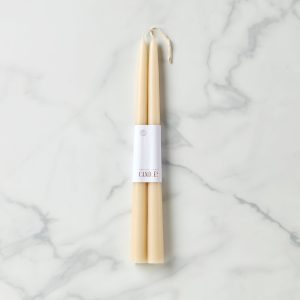 Dipped 12 Taper Candle Pair - Parchment