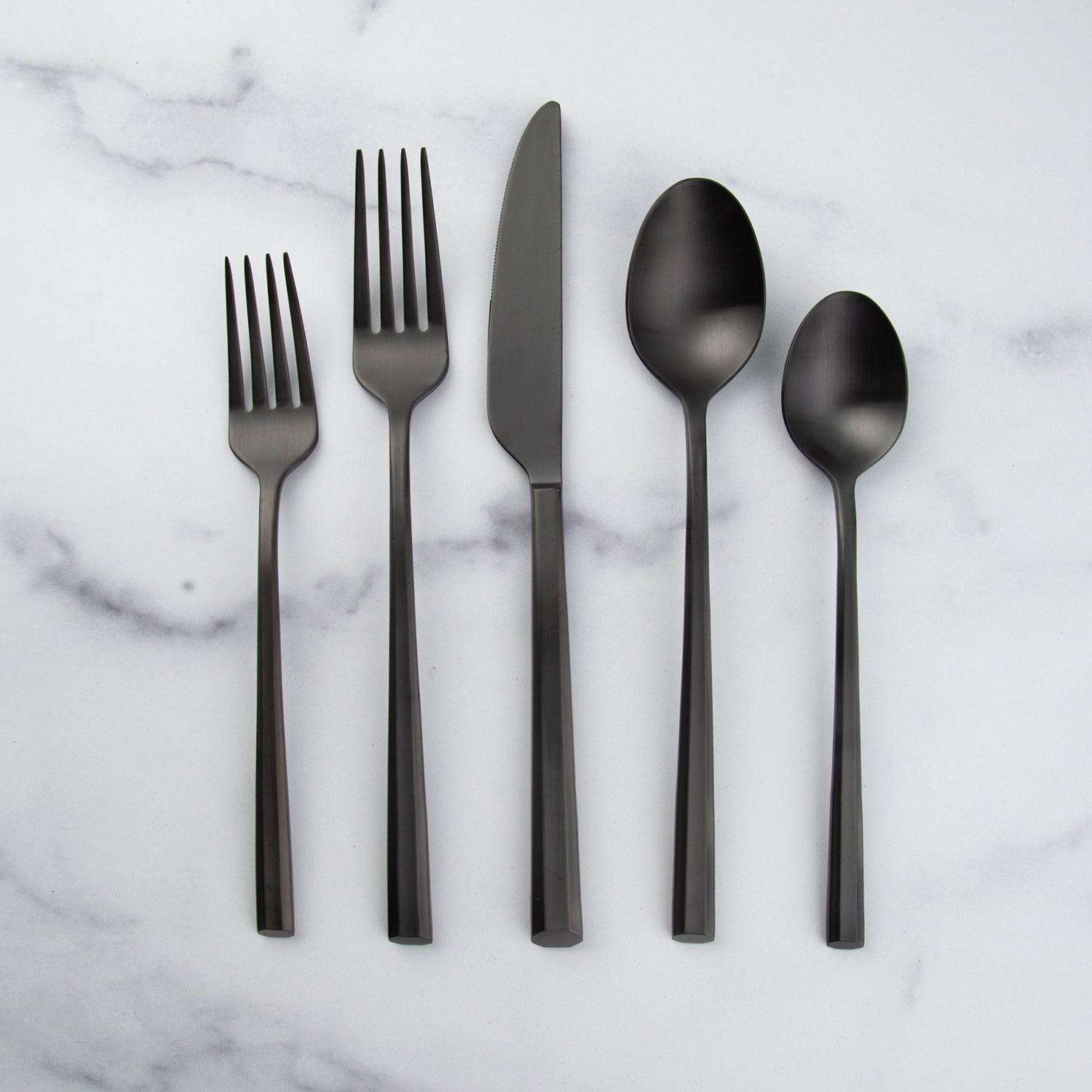 Isobel Black Satin 20 Piece Flatware Set - Image 3